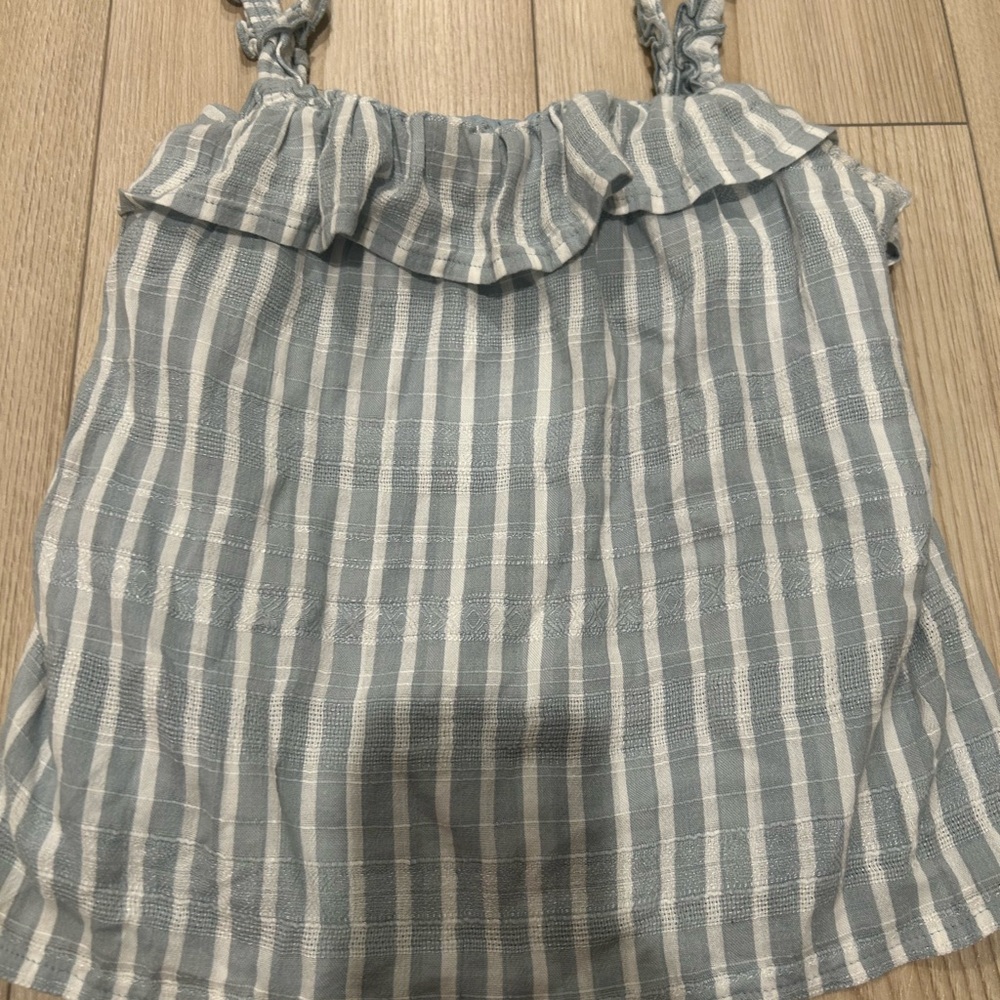 Striped Blue and White Sleeveless Top